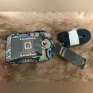 NWT Stone Mountain Leather lanyard wallet